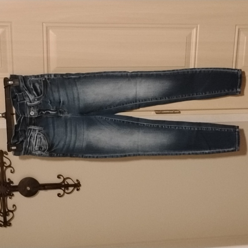 NWOT KanCan High-Rise Medium Wash Paper Bag Skinny Jeans Size 25